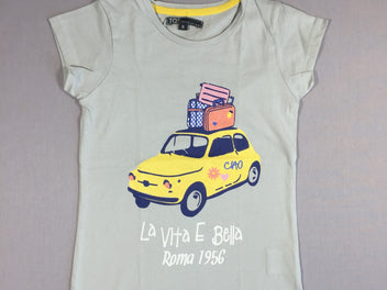 T-shirt m.c gris/vert très clair Fiat 500 jaune