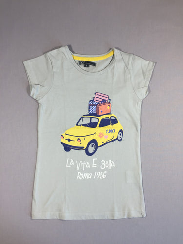T-shirt m.c gris/vert très clair Fiat 500 jaune, moins cher chez Petit Kiwi