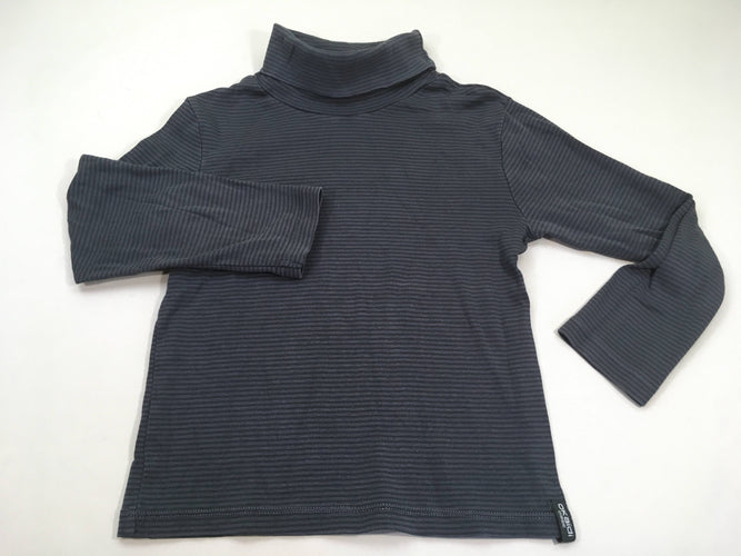 T-shirt col roulé bleu foncé rayé, moins cher chez Petit Kiwi