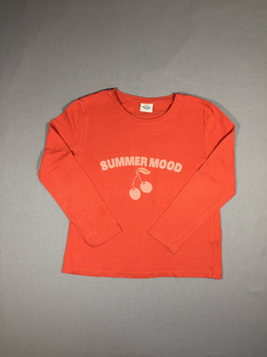 T-shirt m.l orange  -"Summer mood" brodé, moins cher chez Petit Kiwi