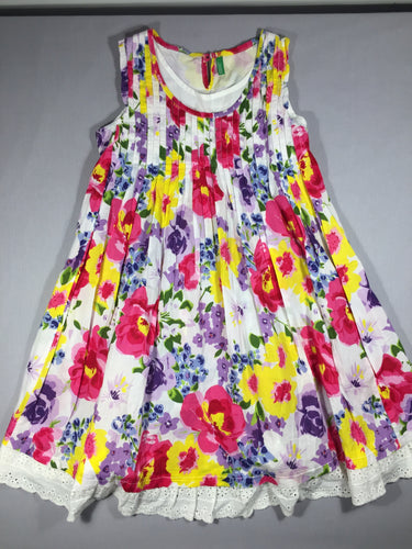 Robe s.m fleurie  - plis plats - effet superposé, moins cher chez Petit Kiwi