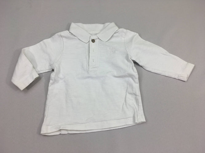 Polo m.l jersey blanc, moins cher chez Petit Kiwi