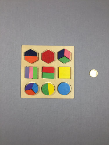 Petit puzzle en bois - formes géométriques - 14,5/14,5 - P1, moins cher chez Petit Kiwi