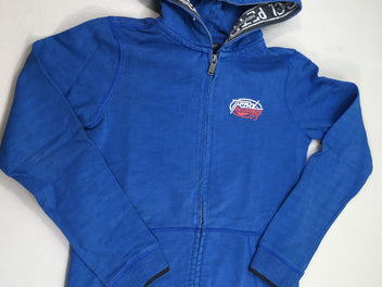 Sweat zippé  à capuche bleu  