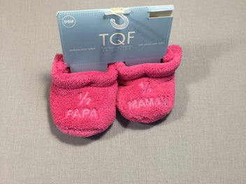 Chaussons softy roses neufs - 1/2 papa - 1/2 maman