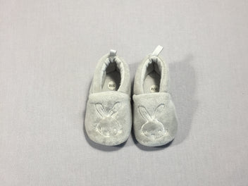 Chaussons bébé (3/6m) en velours tout doux - lapins