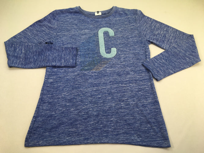 T-shirt m.l bleu chiné C texturé, moins cher chez Petit Kiwi