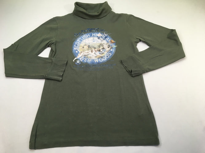 T-shirt m.l col roulé vert rond chien, moins cher chez Petit Kiwi