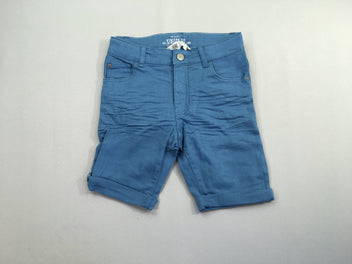 Bermuda stretch fit bleu à revers
