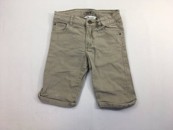 Bermuda stretch fit beige à revers