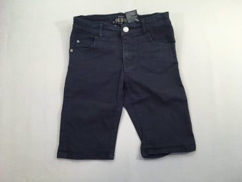 Bermuda stretch fit bleu marine à revers