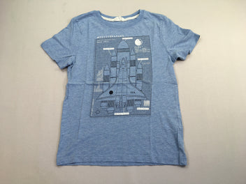 T-shirt m.c bleu flammé fusée