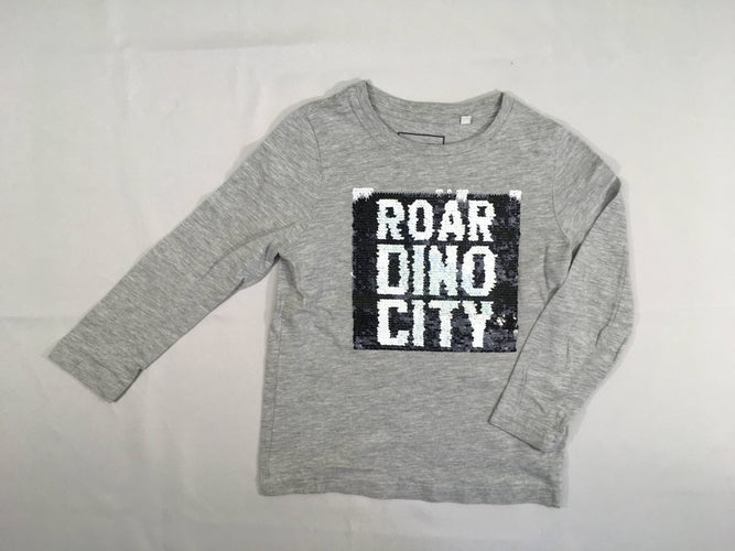T-shirt m.l gris cadre sequins Roar, moins cher chez Petit Kiwi