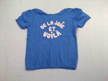 T-shirt m.c bleu ajouré joie