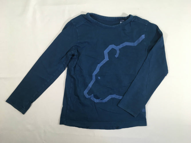 T-shirt m.l bleu canard motif, moins cher chez Petit Kiwi