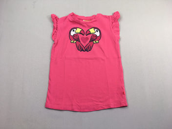T-shirt m.c rose perroquets