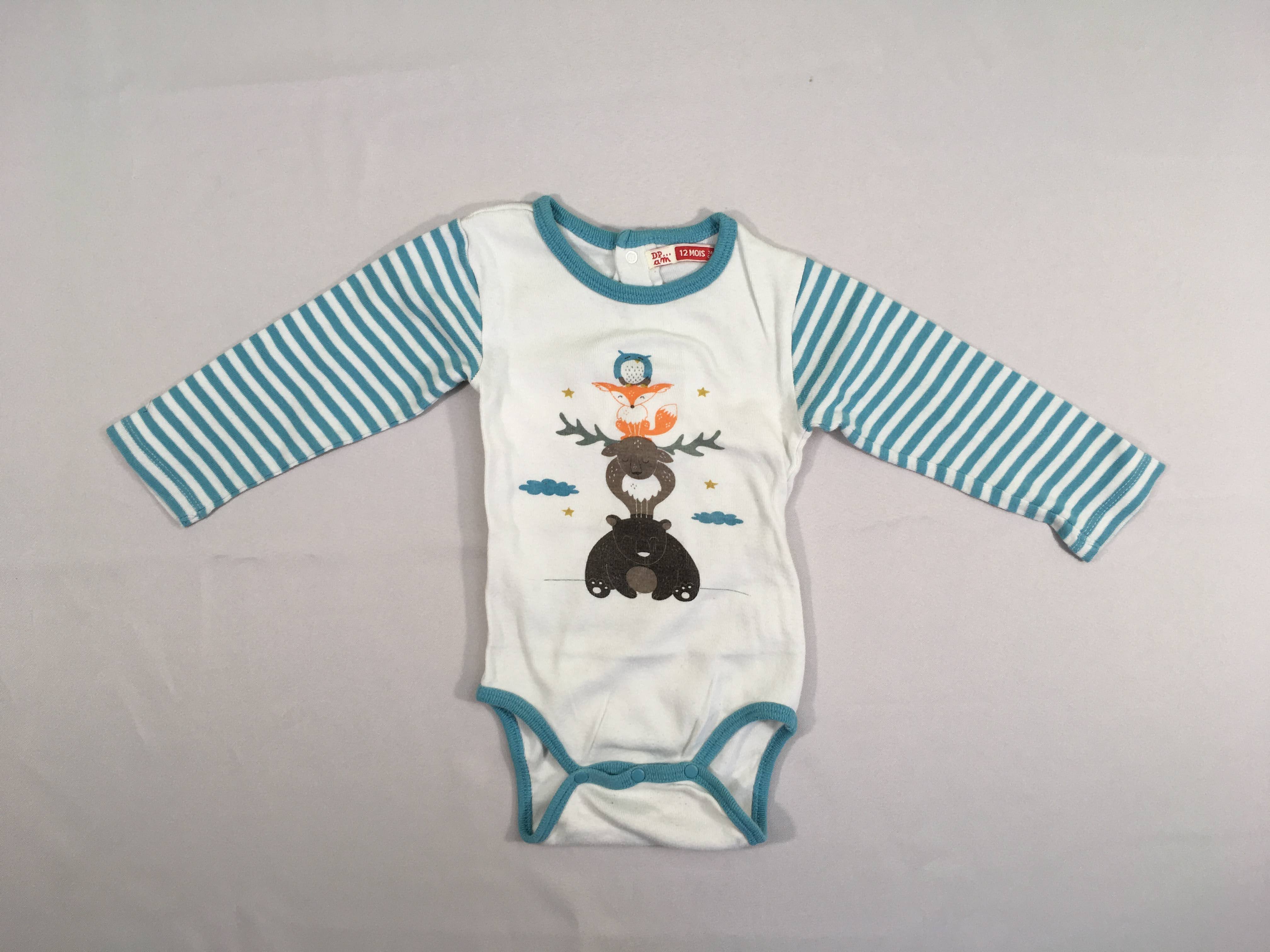 Body m.l blanc Animaux ampilés