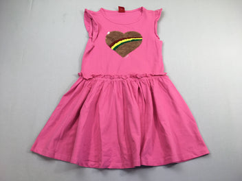Robe m.c jersey rose coeur sequins