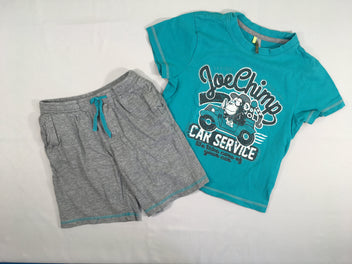 Pyjashort 2pcs jersey bleu-gris JoeChimp
