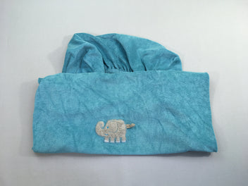 Housse de matelas à langer éponge turquoise éléphant