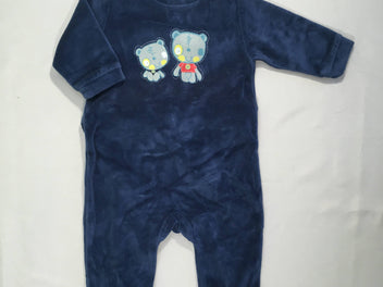 Pyjama velours bleu 2 ours