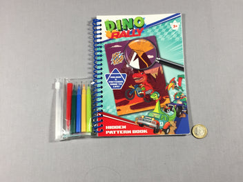 Cahier à colorier Dino Rally  + marqueurs - Etat neuf