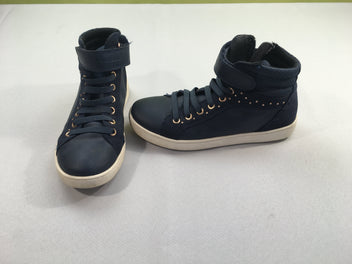 Bottines cuir bleu marine strass, 35