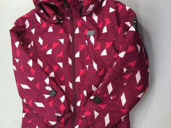 Veste ouatinée rose à capuche amovible, bas des manches un peu usés