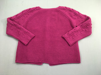 Pull boutonné dans le dos rose 25% laine