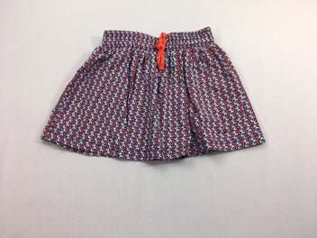 Jupe bleu motifs rouges