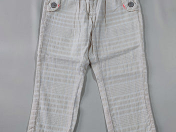 Pantalon à carreaux blanc cassé/beige clair