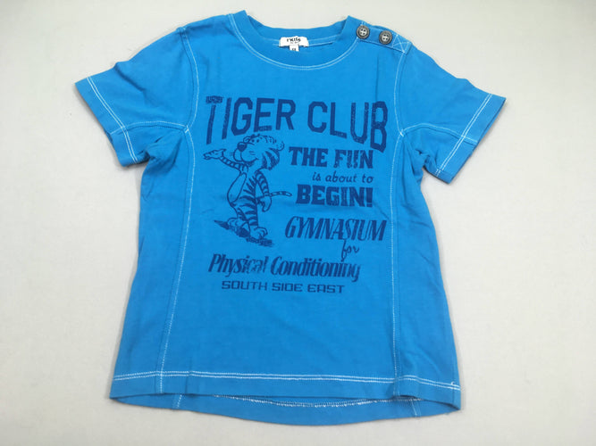 T-shirt m.c bleu tigre, moins cher chez Petit Kiwi