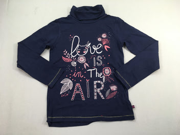 T-shirt col roulé bleu marine Love