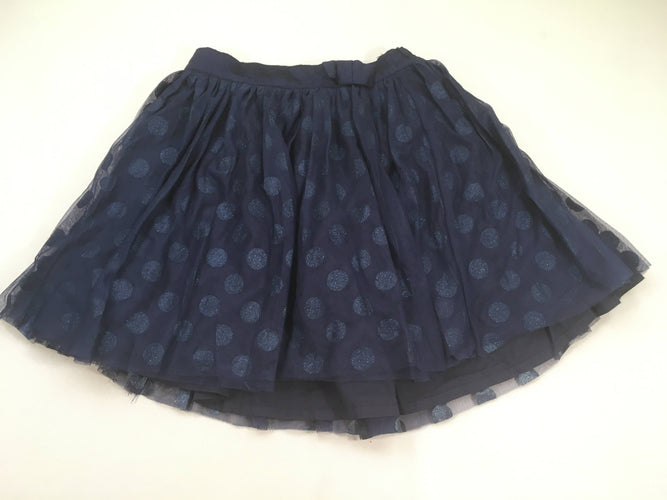 Jupe tulle bleu foncé pois, moins cher chez Petit Kiwi