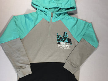 Etat neuf - Sweat à capuche gris/vert/noir - Star wars