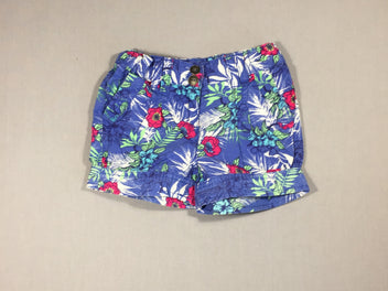 Short  bleu fleuri