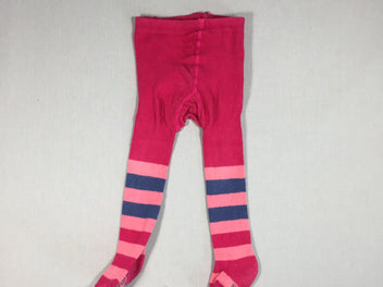 Bas collant ligné rose et bleu - sans étiquette - taille estimée