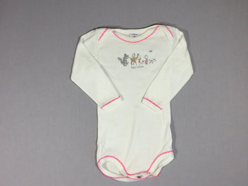 1 body ml blanc liseret rose - loup