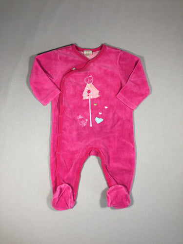 Pyjama 1 pièce velours fushia - niche pour oiseaux, moins cher chez Petit Kiwi