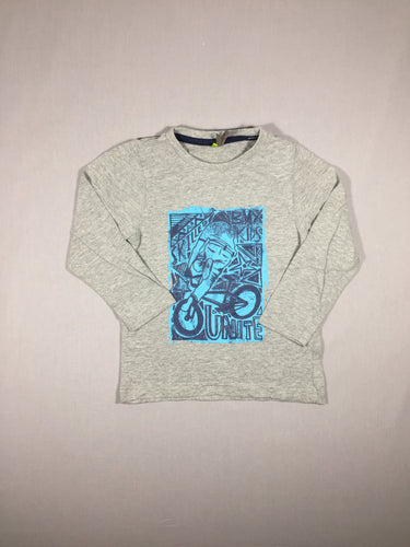 T-shirt m.l gris - flocage turquoise - vélo, moins cher chez Petit Kiwi