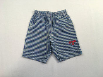 Bermuda denim ligné blanc