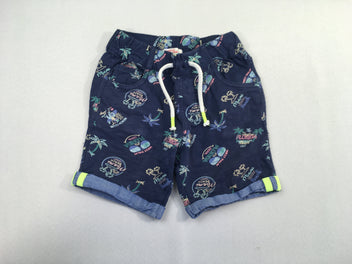 Bermuda bleu foncé motifs florida revers