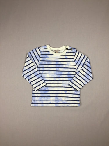 T-shirt m.l ligné bleu/blanc - effet ombres bleues, moins cher chez Petit Kiwi