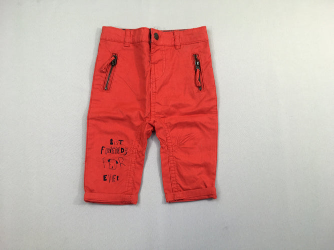 Pantalon rouge zip, moins cher chez Petit Kiwi