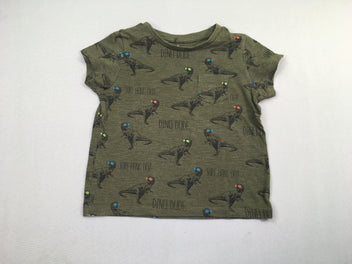 T-shirt m.c kaki dinosaures, légèrement bouloché