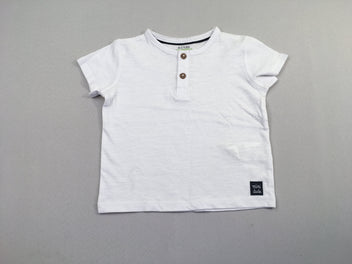 T-shirt m.c blanc boutons