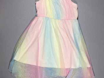 Robe fines bretelles voile multicolore