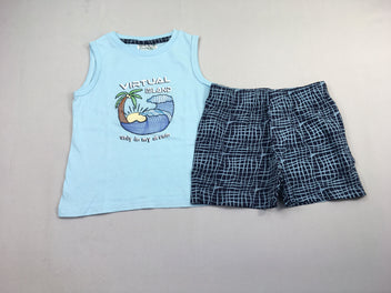 Pyjashort 2pc jersey s.m bleu clair virtual island