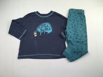 Pyjama 2pc jersey bleu foncé little rebel