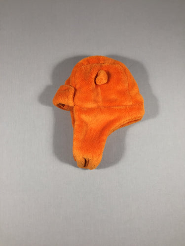 Bonnet orange  en velours style chapka (3-4a), moins cher chez Petit Kiwi